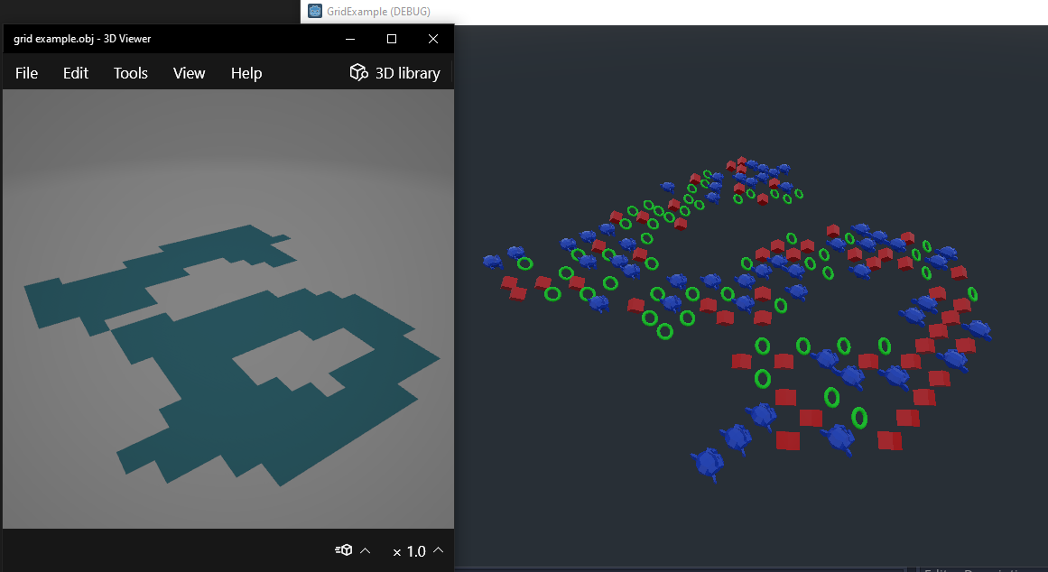 Grid Based Mesh Instancing by obj Data on Godot 3D